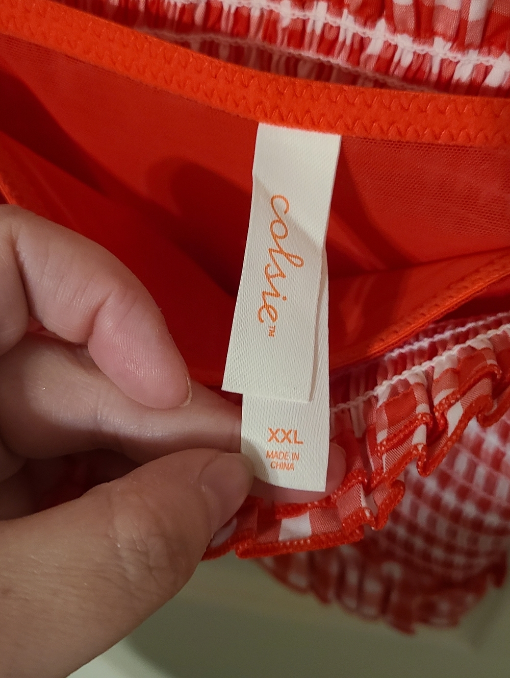 Colsie Red Smocked Ruffle Bralette - Picture 3 of 6